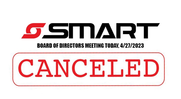 SMART Board Meeting Canceled April 27th