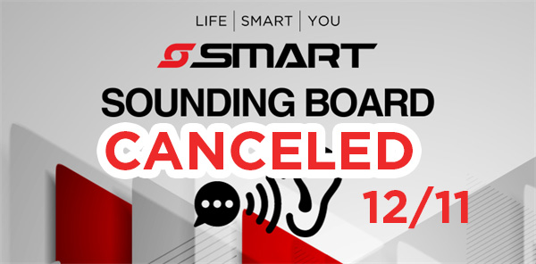 December Sounding Board Canceled